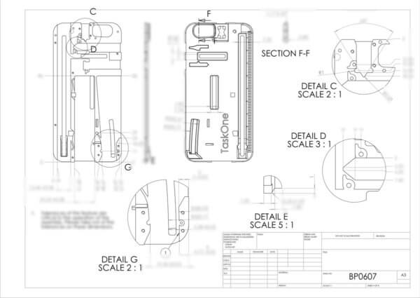 Mechanical engineering services drawing of backplate